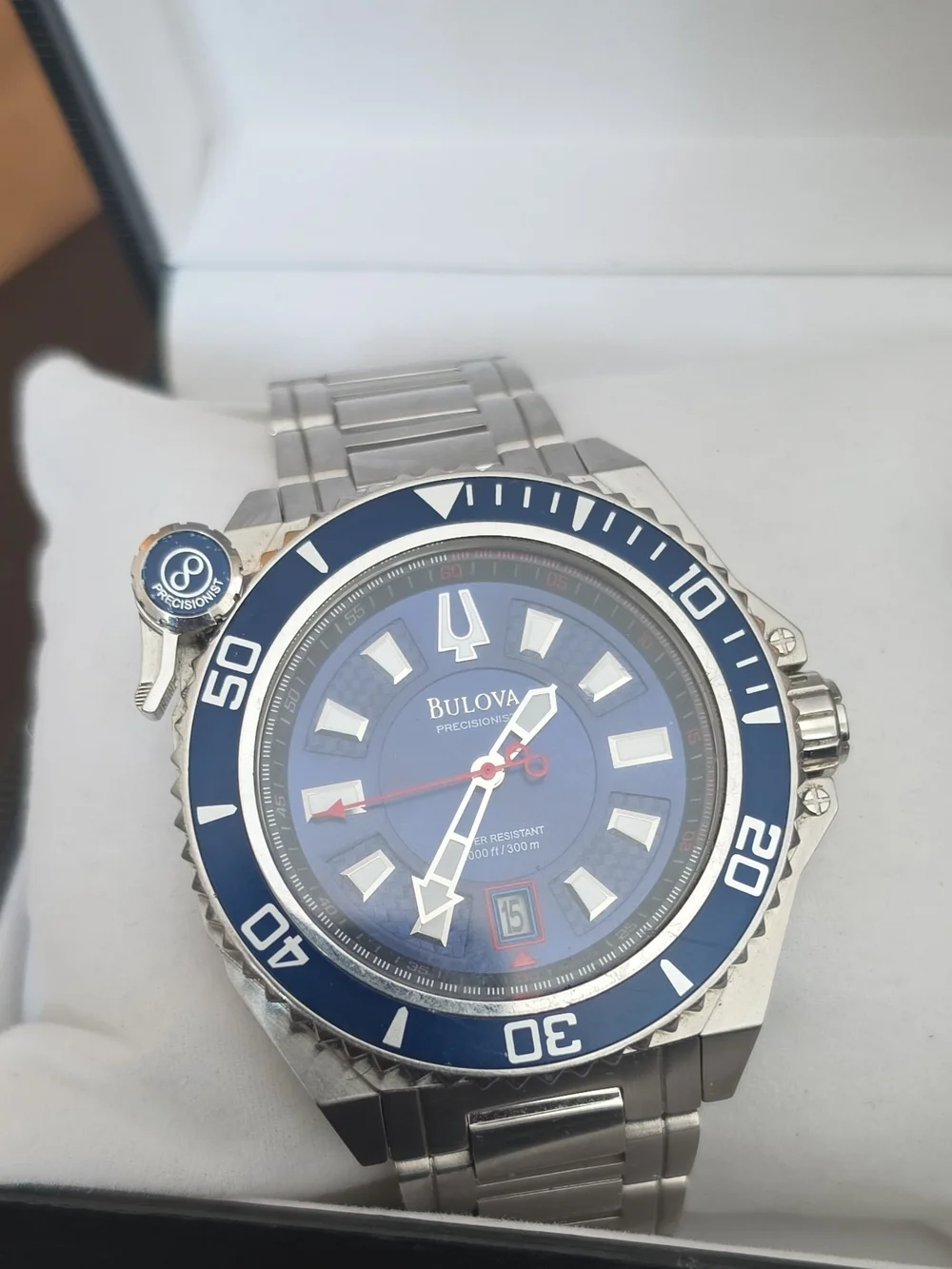 Bulova PRECISIONIST Men's Navy Blue Dial Stainless Steel Dive Watch